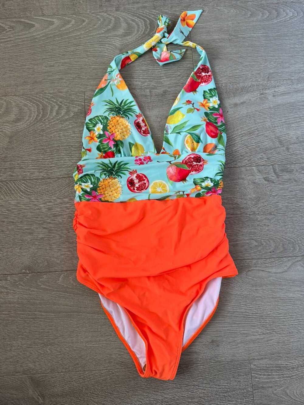 Women's Bathing Suit Swimsuit Size S Fruit pattern